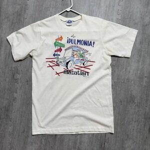 Vintage Single Stitch Mazatlan Pulmonia‎ Graphic T Shirt Men's Small